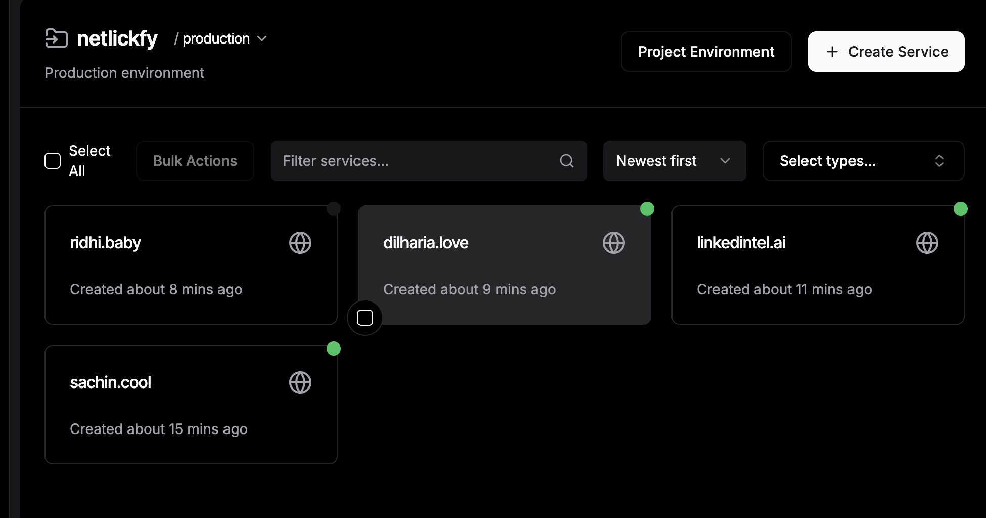 Dokploy migration dashboard